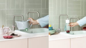 Quooker kranen met koel en bruisend water, Quooker Nordic Twintaps Cube RVS