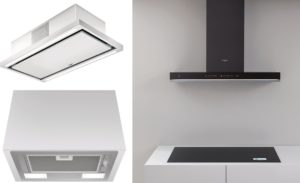 Stille afzuigkap en keuken afzuiging: Whirlpool afzuigkappen – plafond afzuigkap als eilandafzuigkap, wandschouw afzuigkap + inbouw afzuigkap