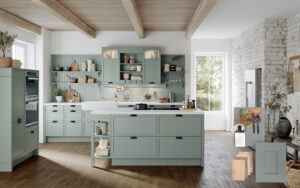 Oud Hollandse keuken in Eucalyptus groen kleur, Häcker keuken