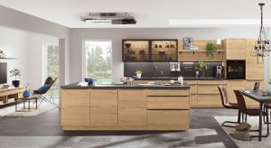 Houten keuken met kookeiland, Nobilia Structura 405 Decor eiken Sierra