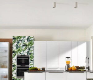 Verlichting keuken plafond met spots, Nobilia witte moderne keuken