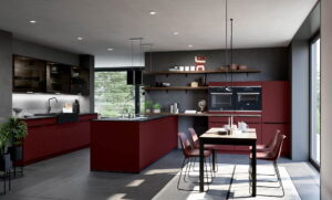 Foto: Steenrode design keuken met kook-schierland - Nobilia Steenrode design keuken met kook-schierland, NobiliaEasytouch 963