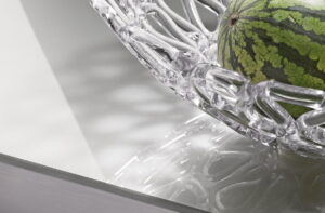 Glazen keukenblad van gehard glas – zilverkleurige werkblad Silver Ice