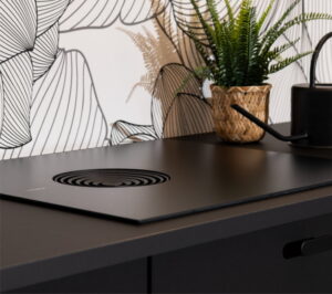 Inductiekookplaat met afzuiging BORA S Pure rough 60 cm mat zwart glas - kan op 1 fase met kookgroep 20 + 16